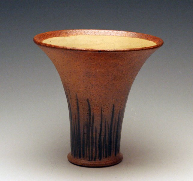 085 Salt-fired Stoneware Flared Vase.jpg